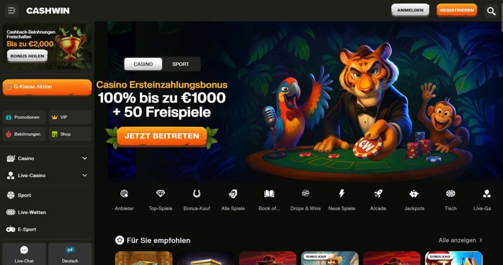 Cashwin Casino Startseite