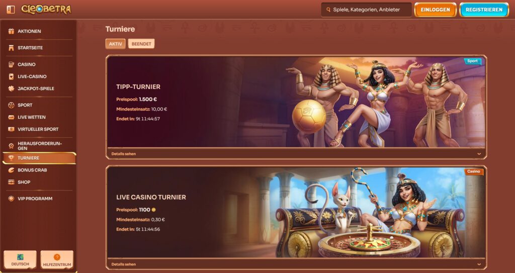 Cleobetra 10 Cleobetra Turniere