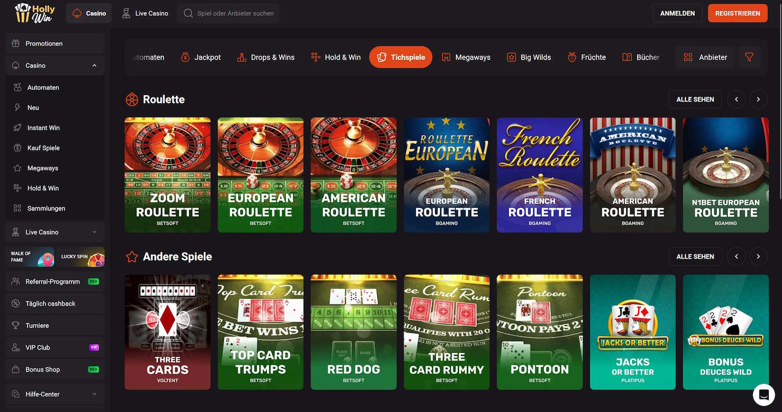 Hollywin Tischspiele