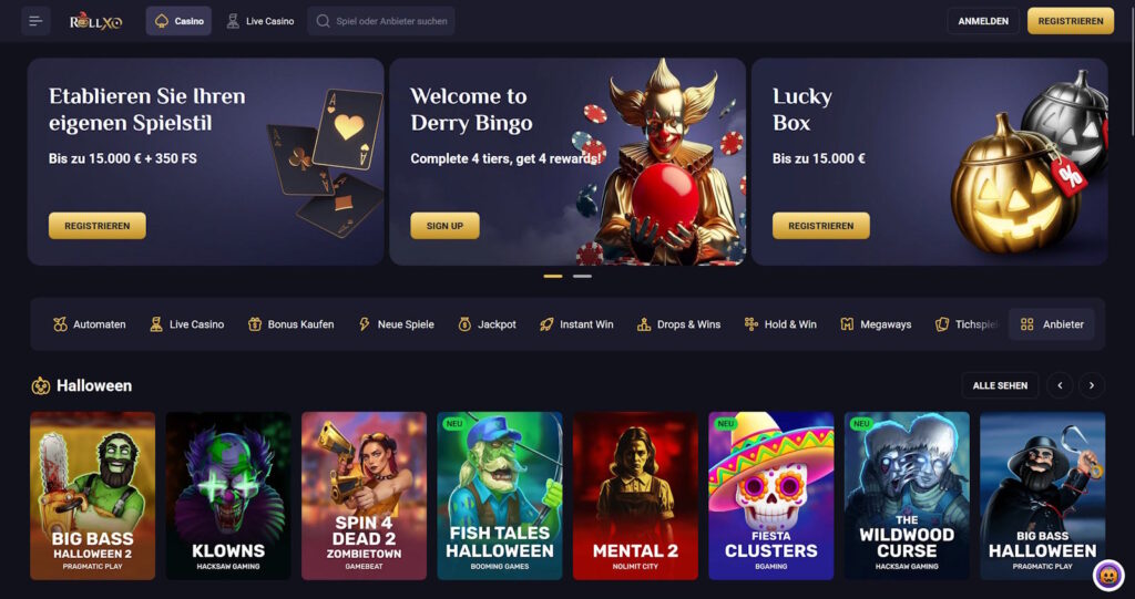 RollXO Casino Startseite