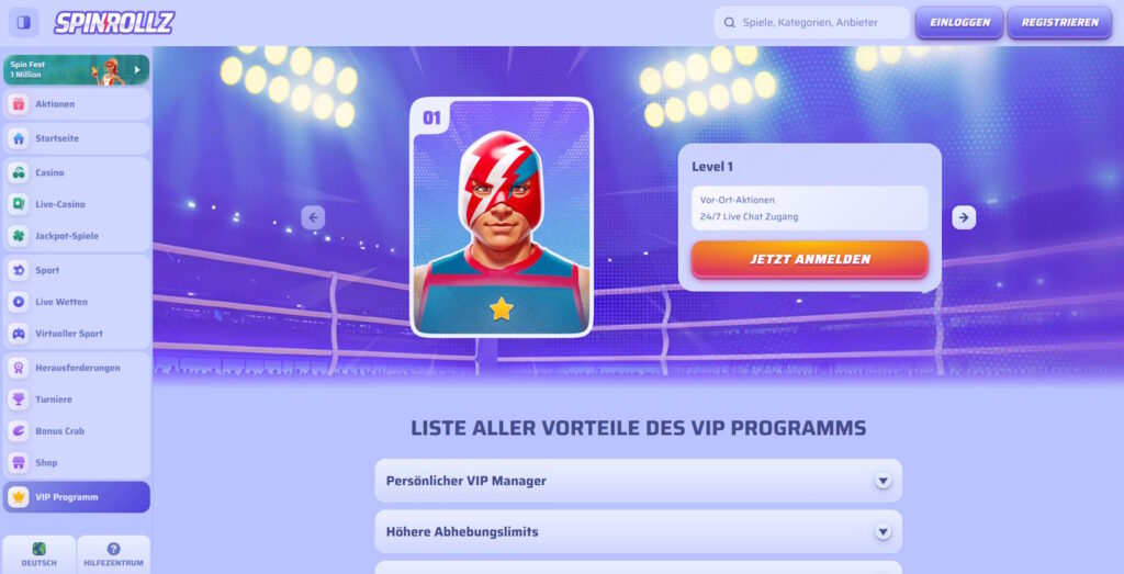 Spinrollz 10 Spinrollz VIP Aktionen