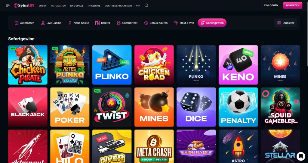 SpinsUP! 6 SpinsUp Sofortgewinne