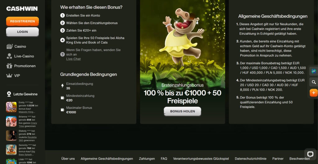 Cashwin 13 cashwin willkommensbonus