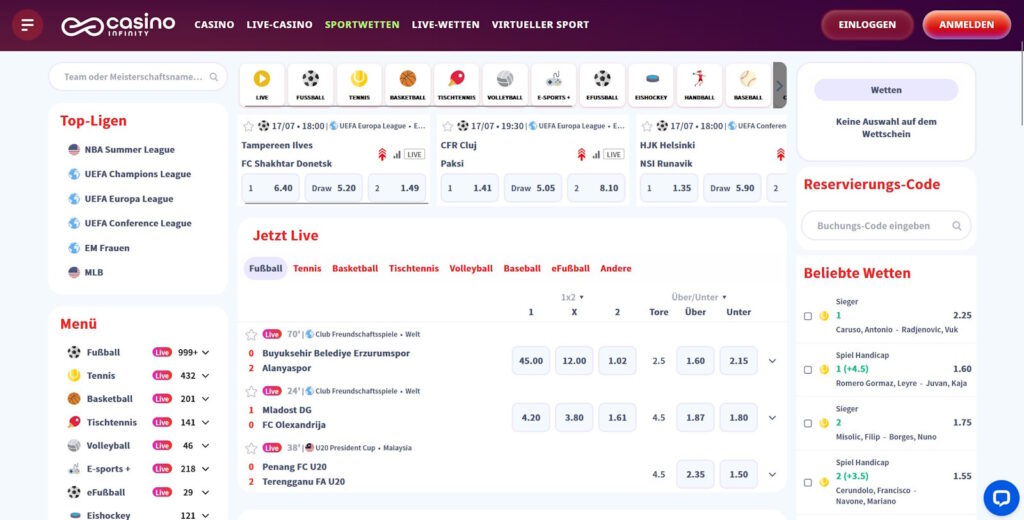 casino infinity sportwetten