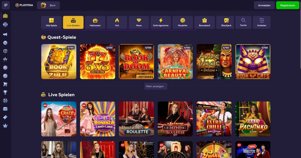 playfina live casino