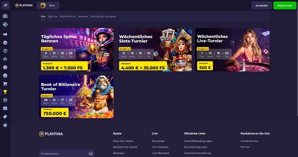 Playfina 9 playfina turniere