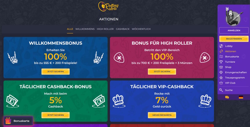 RollingSlots 10 rollingslots bonusauswahl