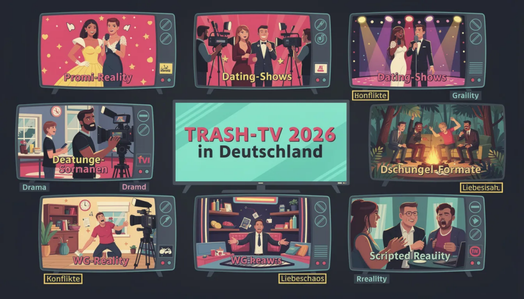 Trash TV Kalender 2026: Alle Trash- & Reality-Highlights im Überblick 1 Trash TV Kalender: Übersicht