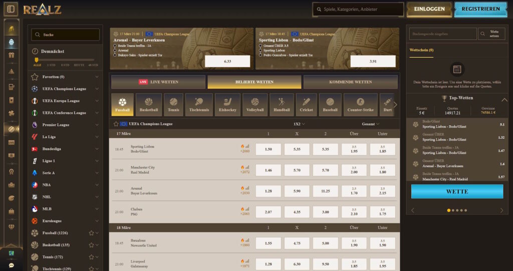 Realz 5 Realz Sportwetten