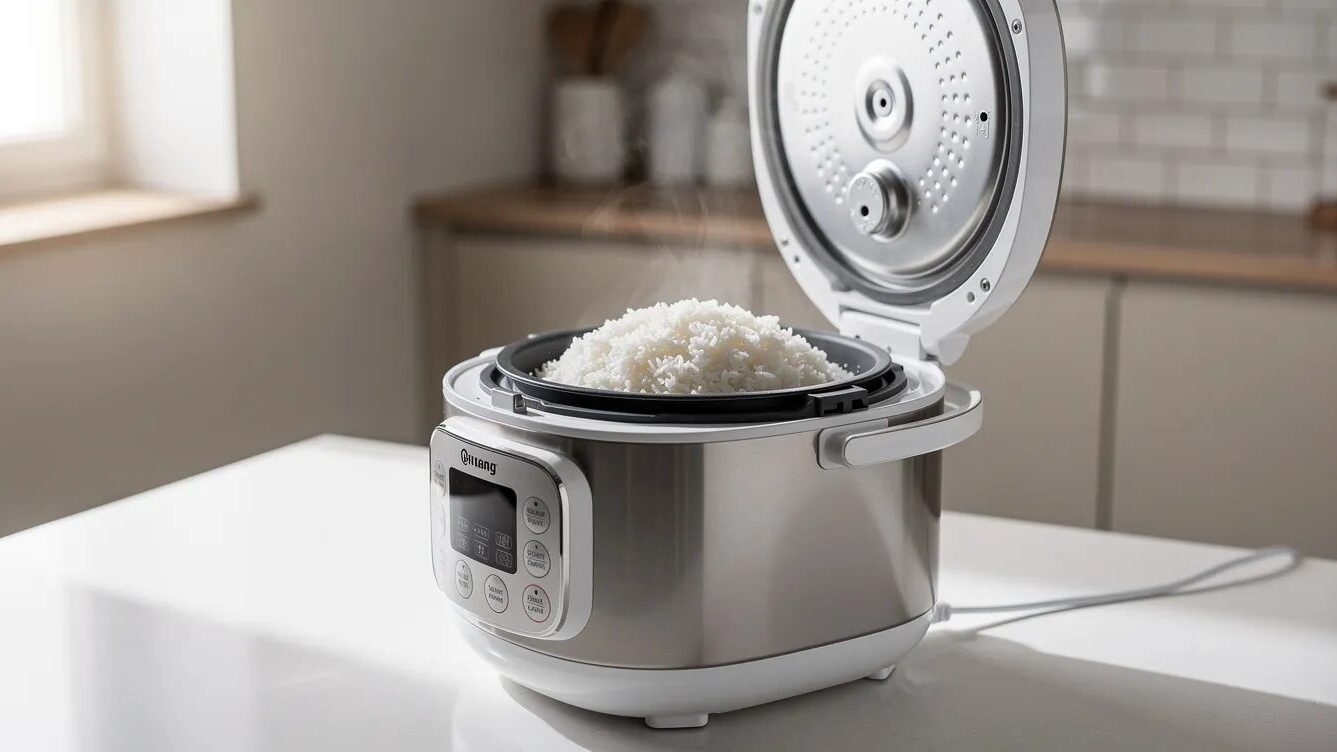 Reis kochen: Perfekter Reis im Topf, Reiskocher & Co. 2 Reis garen im Reiskocher - gelingsicher und einfach.