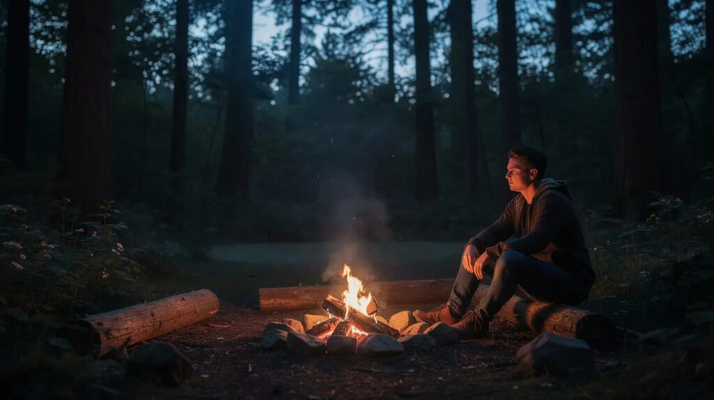 Naked Survival – Alles zur extremen Survival-Show 2 Ohne Kleidung kann es auch am Lagerfeuer richtig kalt werden.